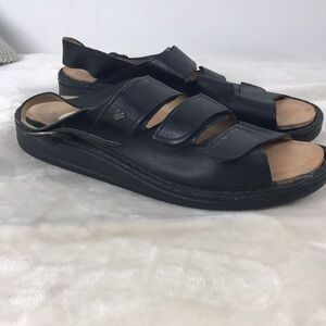 Finn Comfort Black Leather Sandals